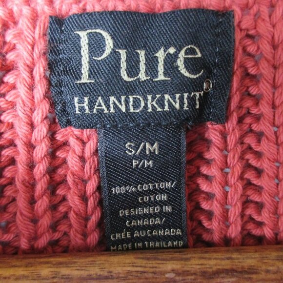 Pure Handknit Cardigan Sweater Size S / M Rich Chunky Knit - Picture 6 of 6